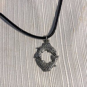 Pewter Fish Pendant and Cord